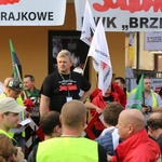 Manifestacja górników pod kopalnią "Brzeszcze"