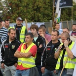 Manifestacja górników pod kopalnią "Brzeszcze"