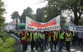 Manifestacja górników pod kopalnią "Brzeszcze"