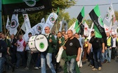 Manifestacja górników pod kopalnią "Brzeszcze"