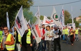 Manifestacja górników pod kopalnią "Brzeszcze"