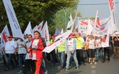 Manifestacja górników pod kopalnią "Brzeszcze"