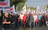 Manifestacja górników pod kopalnią "Brzeszcze"