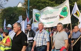 Manifestacja górników pod kopalnią "Brzeszcze"