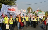 Manifestacja górników pod kopalnią "Brzeszcze"