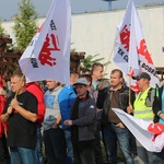 Manifestacja górników pod kopalnią "Brzeszcze"