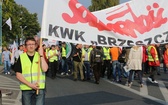 Manifestacja górników pod kopalnią "Brzeszcze"