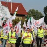 Manifestacja górników pod kopalnią "Brzeszcze"