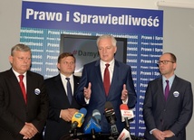 W konferencji wzięli udział (od lewej): Marek Suski, Wojciech Skurkiewicz, Jarosław Gowin i Adam Bielan