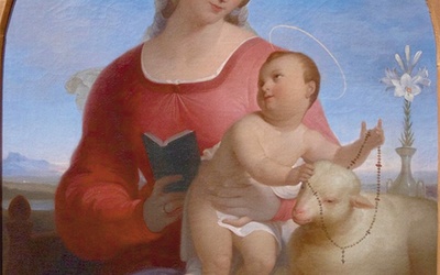 Tommaso Minardi „Madonna Różańca św.” olej na płótnie, 1840 Galeria Narodowa Sztuki Nowoczesnej i Współczesnej, Rzym