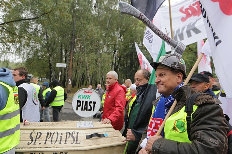 Protest górników w Rudzie Śląskiej