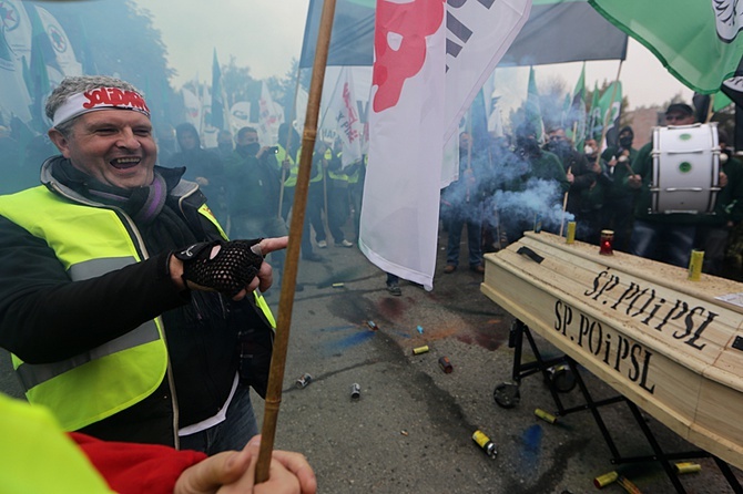 Protest górników w Rudzie Śląskiej