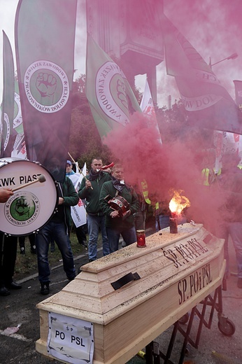 Protest górników w Rudzie Śląskiej