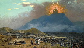 Jednym  z najważniejszych momentów w historii Hebrajczyków było objawienie się Boga na górze Synaj. Naród, wędrujący  do Ziemi Obiecanej, zobaczył wtedy, jak potężny jest Bóg,  który wybrał Izraela.  Chwile tę pokazuje obraz  pt. „Mojżesz na górze Synaj” Jeana-Léona Gérôme’a