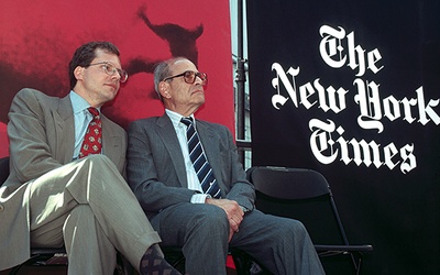 Arthur Ochs Sulzberger  (zmarł w 2012 r.)  i jego syn o tym samym imieniu – wydawcy  „New York Timesa”.  Zdjęcie z 1996 r. 