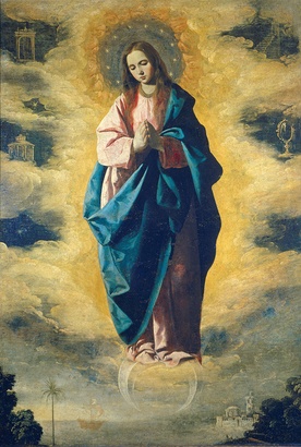 Francisco de Zurbarán „Niepokalane poczęcie” olej na płótnie, 1628–1630 Muzeum Prado, Madryt