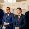 Prezydent Radomia Radosław Witkowski (drugi z lewej) oraz wiceprezydenci (od prawej): Karol Semik, Jerzy Zawodnik i Konrad Frysztak