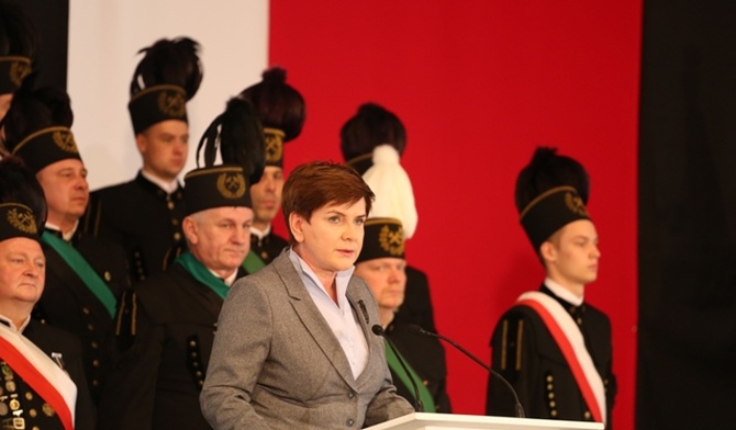 Premier Beata Szydło podczas spotkania z górnikami