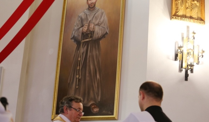 Poświęcenie obrazu bł. Michała Tomaszka w Łękawicy