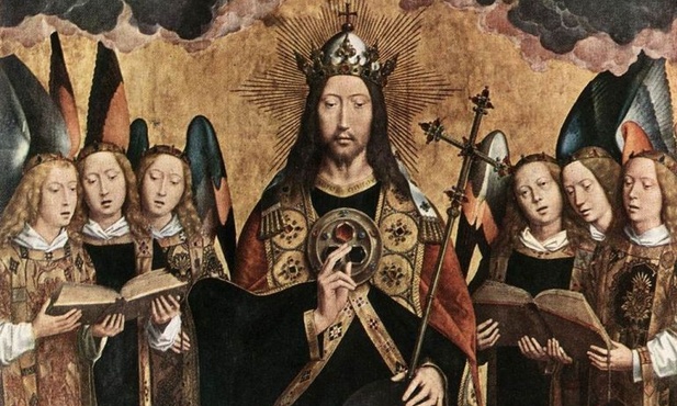 Memling, Chrystus wywyższony przez aniołów