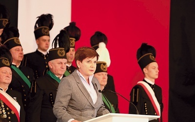  Premier Beata Szydło podczas barbórkowego spotkania z górnikami