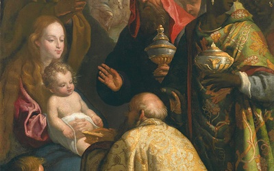 Eugenio Cajés „Pokłon Trzech Króli”  olej na płótnie, I poł. XVII w. Muzeum Prado, Madryt