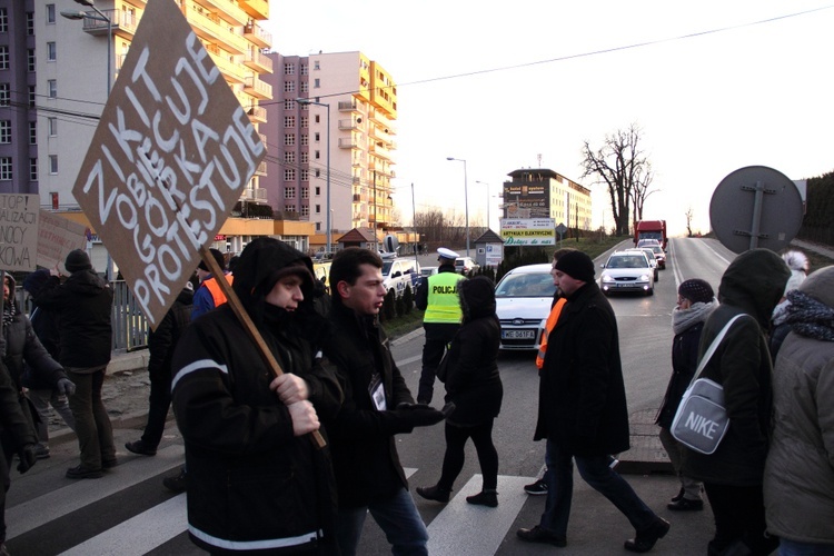 Protest mieszkańców Górki Narodowej