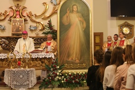 W drugim roku posługi bp. Romana Pindla w diecezji bielsko-żywieckiej rozpoczęła się peregrynacja znaków Bożego Miłosierdzia: na zdjęciu: powitanie w Trzebini