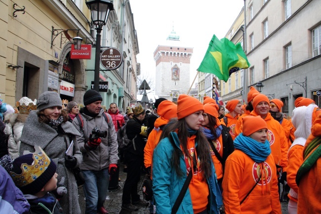 Krakowski Orszak Trzech Króli 2016 - człony niebieski i zielony