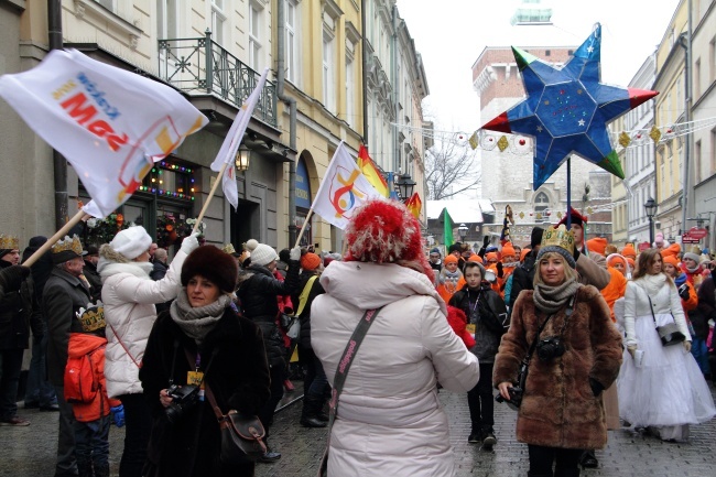 Krakowski Orszak Trzech Króli 2016 - człony niebieski i zielony