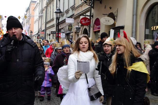 Krakowski Orszak Trzech Króli 2016 - człony niebieski i zielony