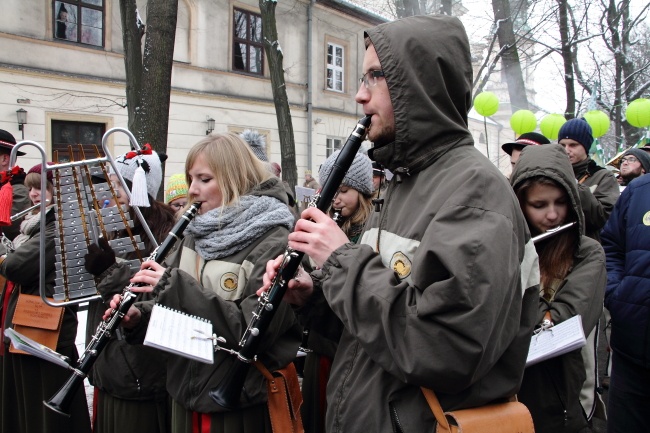 Krakowski Orszak Trzech Króli 2016 - człony niebieski i zielony