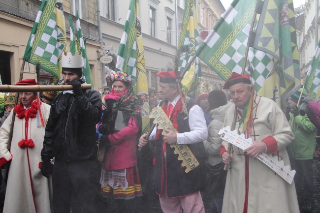 Krakowski Orszak Trzech Króli 2016 - człony niebieski i zielony