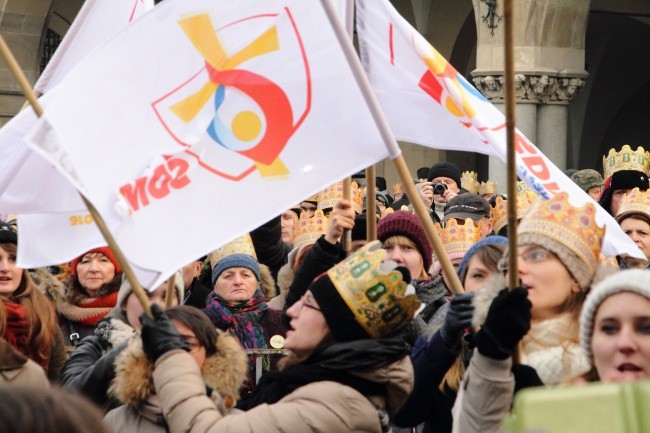 Krakowski Orszak Trzech Króli 2016 - człony niebieski i zielony