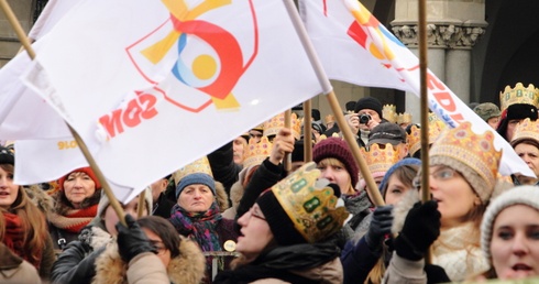 Krakowski Orszak Trzech Króli 2016 - człony niebieski i zielony