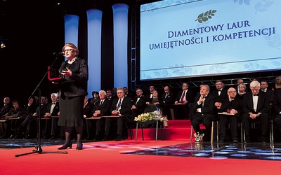  Hanna Suchocka, laureatka Diamentowego Lauru, dziękowała za wyróżnienie pomimo zakończenia kariery politycznej i dyplomatycznej