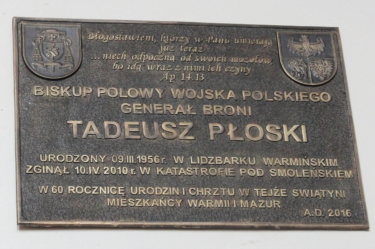 Odsłonięcie tablicy upamiętniającej śp. bp. Tadeusza Płoskiego