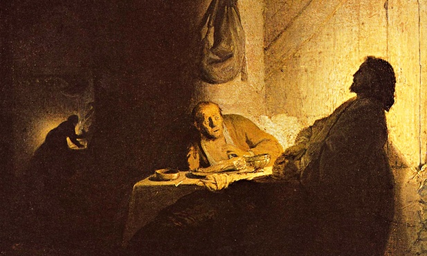 Rembrandt Harmenszoon van Rijn
„Wieczerza w Emaus”
olej na papierze, ok. 1629
Muzeum Jacquemart-André, Paryż