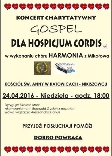 Koncert dla Hospicjum Cordis, Katowice, 24 kwietnia