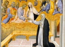 Giovanni di Paolo
„Mistyczne zaślubiny św. Katarzyny ze Sieny” 
tempera na desce, ok. 1460
Metropolitan Museum of Art, Nowy Jork