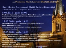 Muzyczne wieczory w Bazylice, Katowice-Bogucice, od 8 do 22 maja