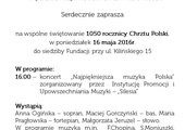Świętowanie 1050. rocznicy chrztu Polski, Katowice, 16 maja