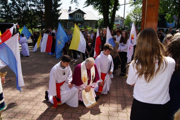 Symbole ŚDM w Chorzelowie