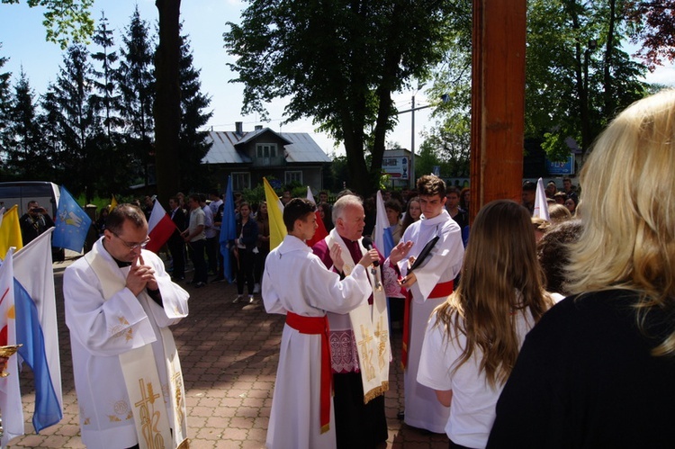 Symbole ŚDM w Chorzelowie