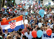 W demonstracji w Zagrzebiu wzięli udział przede wszystkim mieszkańcy stolicy, ale nie brakowało też ludzi, którzy przyjechali z prowincji.