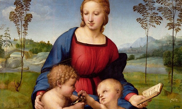 Rafael (Raffaello Santi, zwany też Sanzio)Madonna ze szczygłem olej na desce, 1505–1506, Galeria Uffizi, Florencja