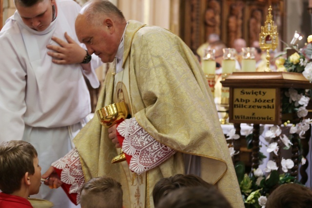 Poświęcenie pomnika św. abp. Bilczewskiego w Wilamowicach