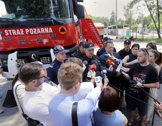 Ćwiczenia straży pożarnej przed ŚDM