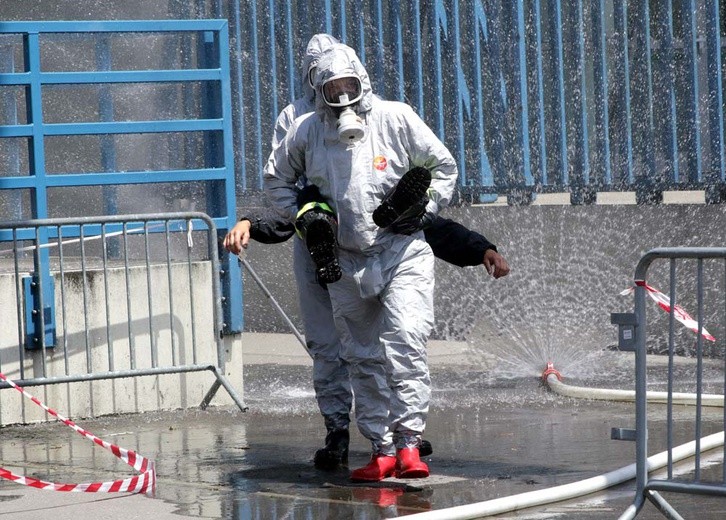 Ćwiczenia straży pożarnej przed ŚDM