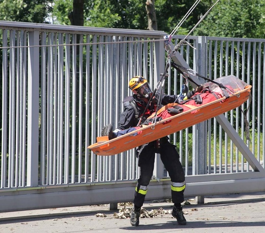 Ćwiczenia straży pożarnej przed ŚDM